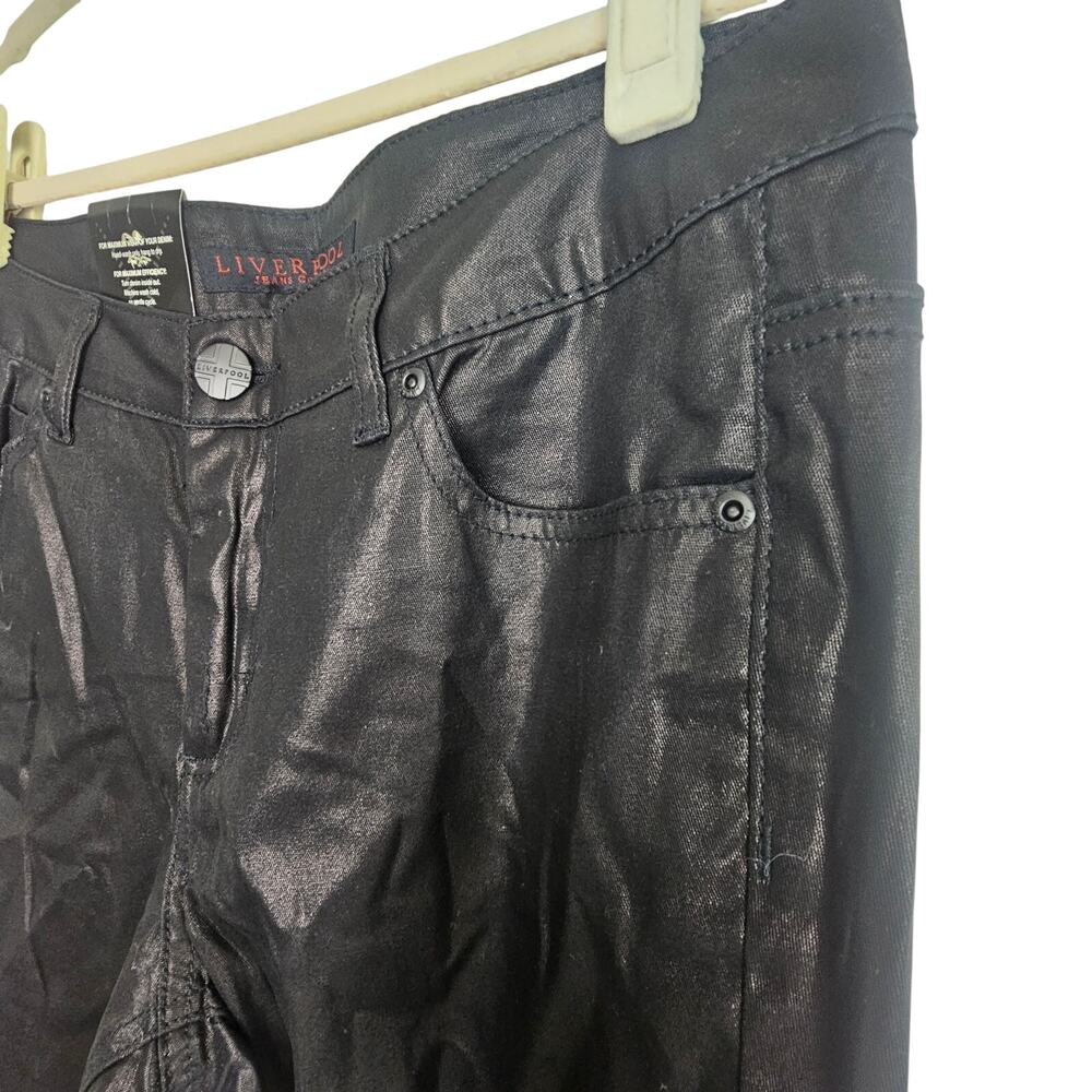Liverpool Womens Abbys Faux Leather Skinny Jeans Sz 12 Moto Biker Classic Black - Picture 4 of 9